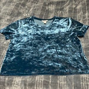 Crushed Velvet Cropped shirt